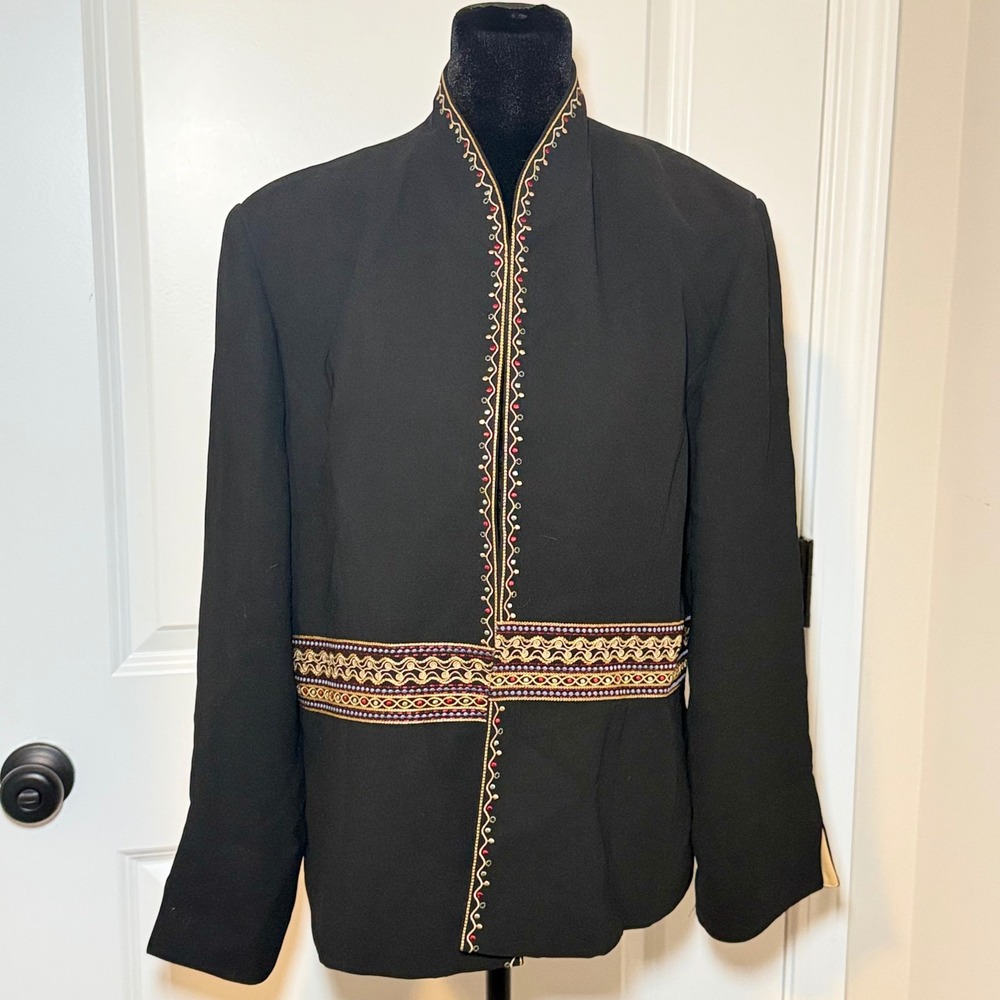 Jessica Howard Black Open Front Blazer Size 14 Office Whimsigoth